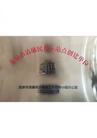 龍泉市清廉民企示范點創(chuàng)建單位